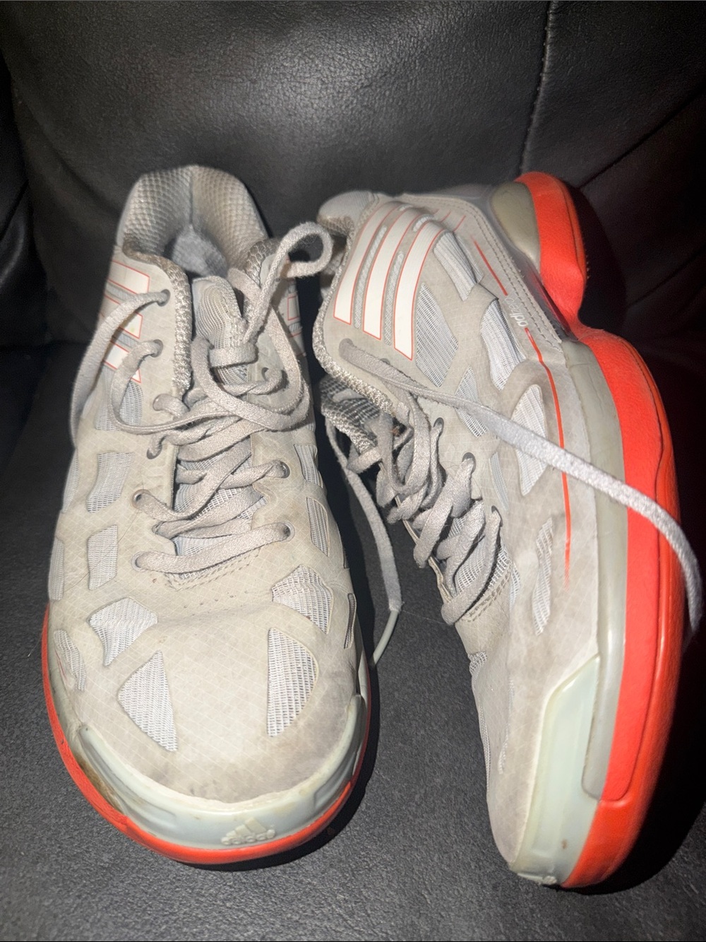 Men’s size 10 adidas basketball shoes d rose Gray and Orange Athletic Sneakers